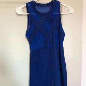 Blue turquoise mini dress rayon stretch size s